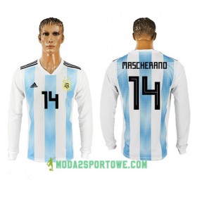 Koszulka Argentyna Mascherano 14 Mistrzostwa Świata 2018 Domowe Stroje Piłkarskie Długi Rękaw